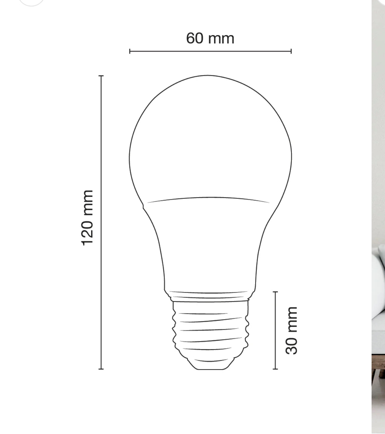 LÁMPARA TIPO BULBO FOCO LED A60 E26 12W 30K LUZ CÁLIDA ICON ICLEDW-12W