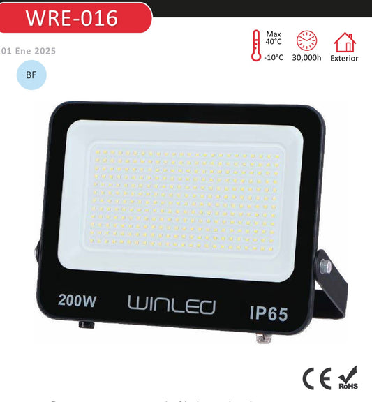 REFLECTOR LED 200W IP65 64K LUZ FRÍA WINLED WRE-016
