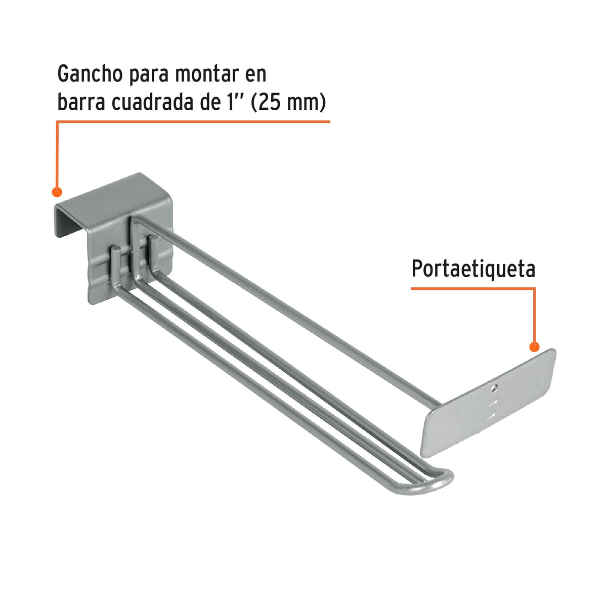 Gancho recto reforzado de 10' con portaetiqueta, TRUPER, Truper, SKU 10259 — vista 3
