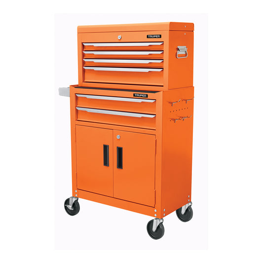 Gabinete metálico móvil, 6 cajones, 2 compartimentos, TRUPER, Truper, SKU 102938