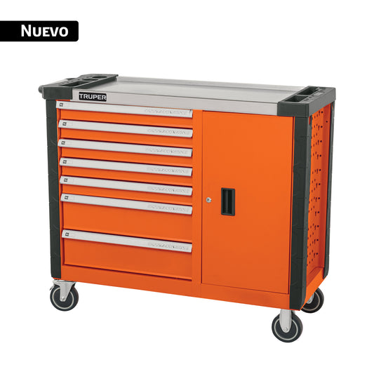 Gabinete metálico móvil, 7 cajones, capacidad 350 kg, TRUPER — foto oficial 1