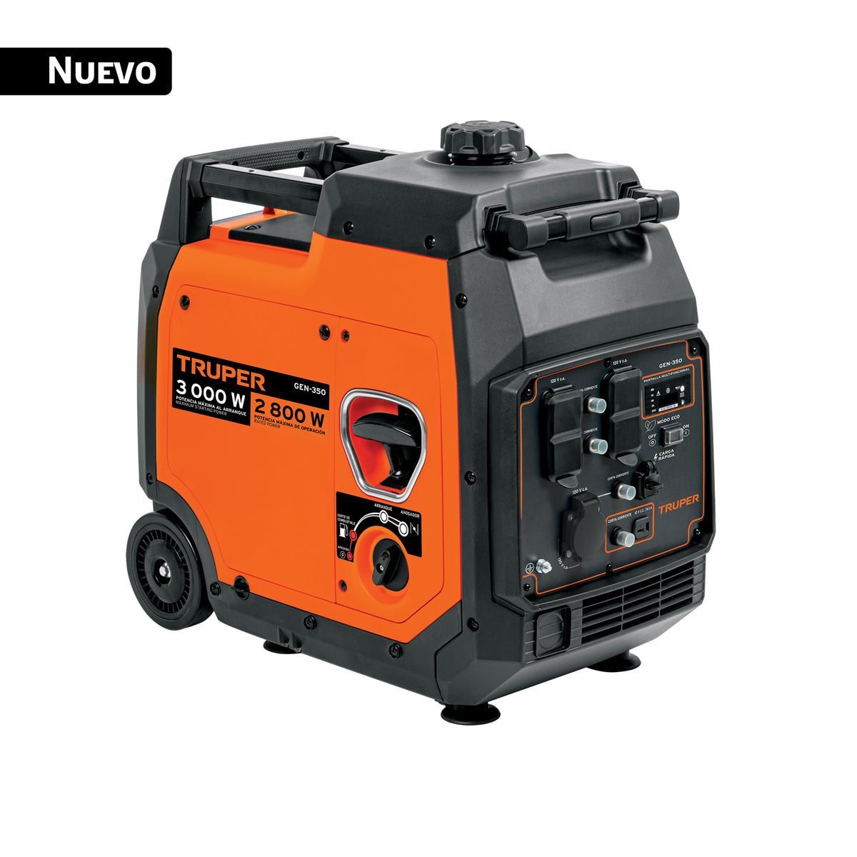 Generador inversor silencioso 3 kW, encendido manual, TRUPER — foto oficial 1