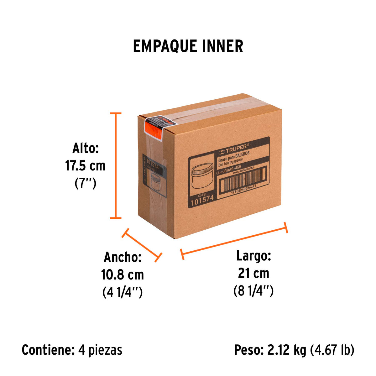 Grasa automotriz, base bentona, 450 g, TRUPER, Truper, SKU 101574 — vista 6