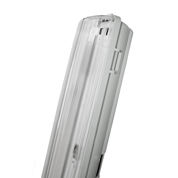 GABINETE A PRUEBA DE VAPOR GST3 IP65 PARA DOS TUBOS T8 LED CONEXION POR DOS LADOS (SE VENDEN POR SEPARADO) SIN PLATINA VERSION ECONOMICA