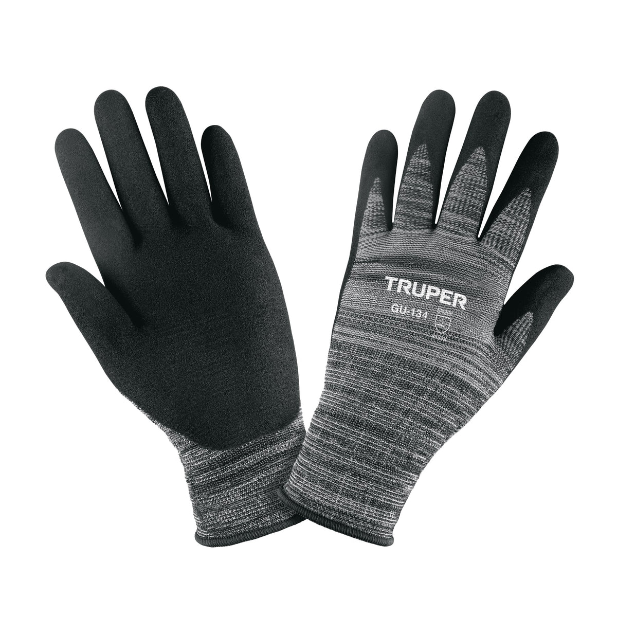 Guantes de nylon recubiertos de nitrilo arenoso, XG, TRUPER — foto oficial 1
