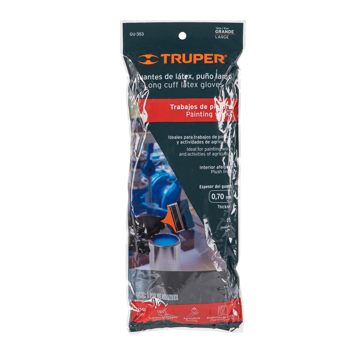 Guantes de látex para pintor G TRUPER — foto oficial 2