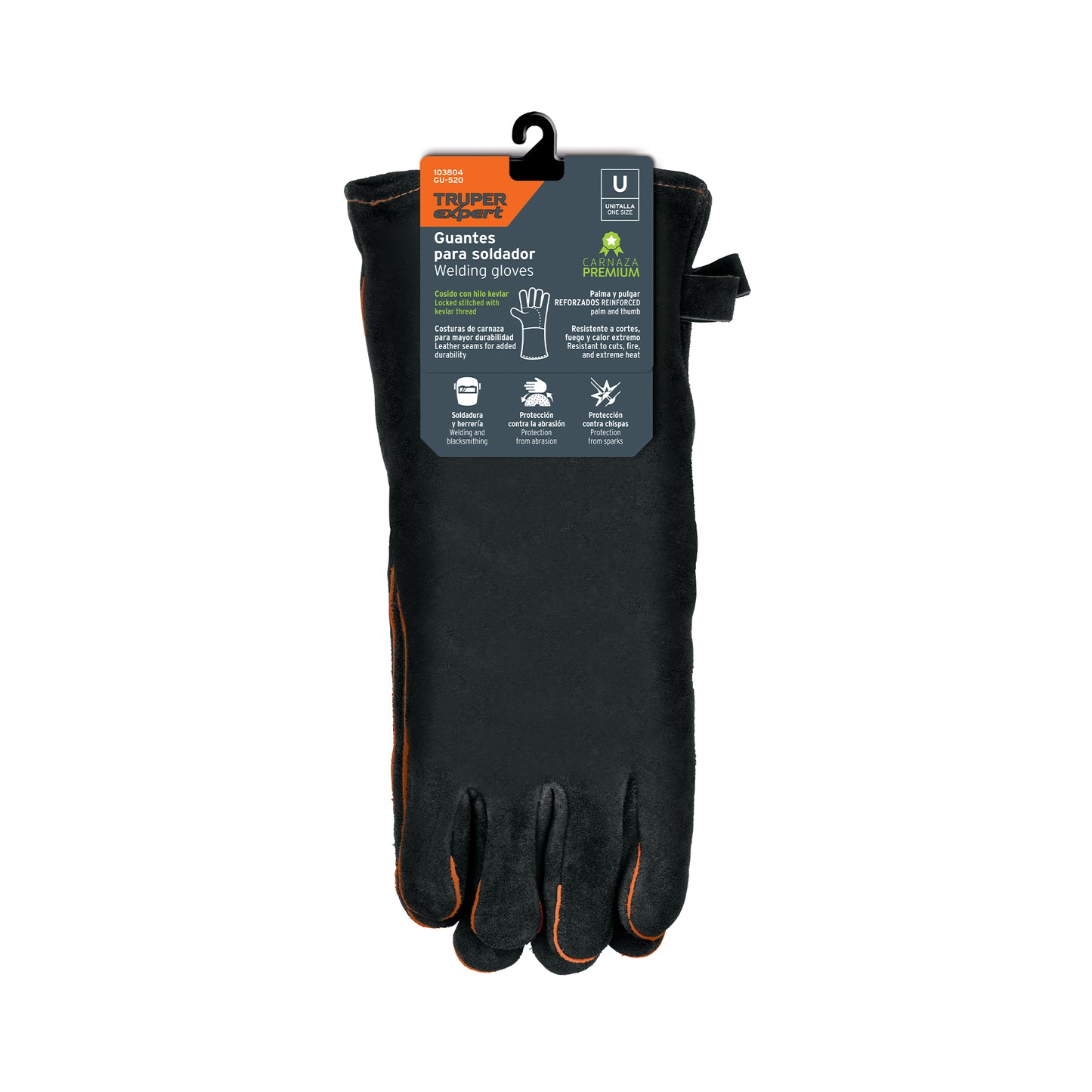Guantes negros reforzados para soldador, TRUPER EXPERT — foto oficial 2