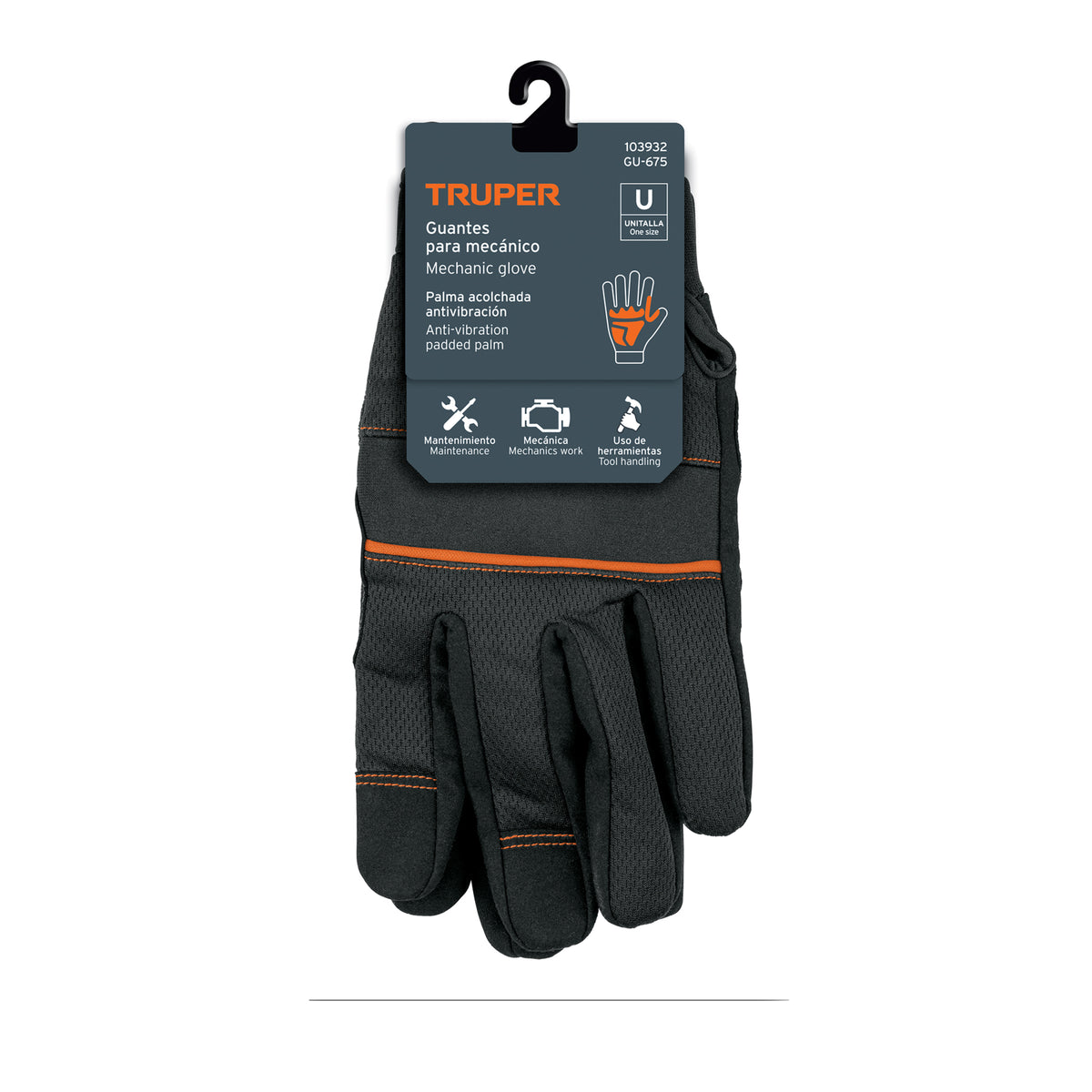 Guantes para mecánico, antivibraciones, unitalla, TRUPER — foto oficial 2