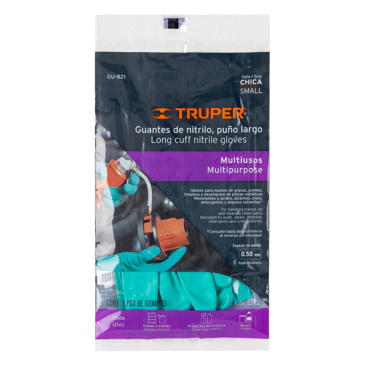Guantes de nitrilo verde multiusos CH TRUPER — foto oficial 2