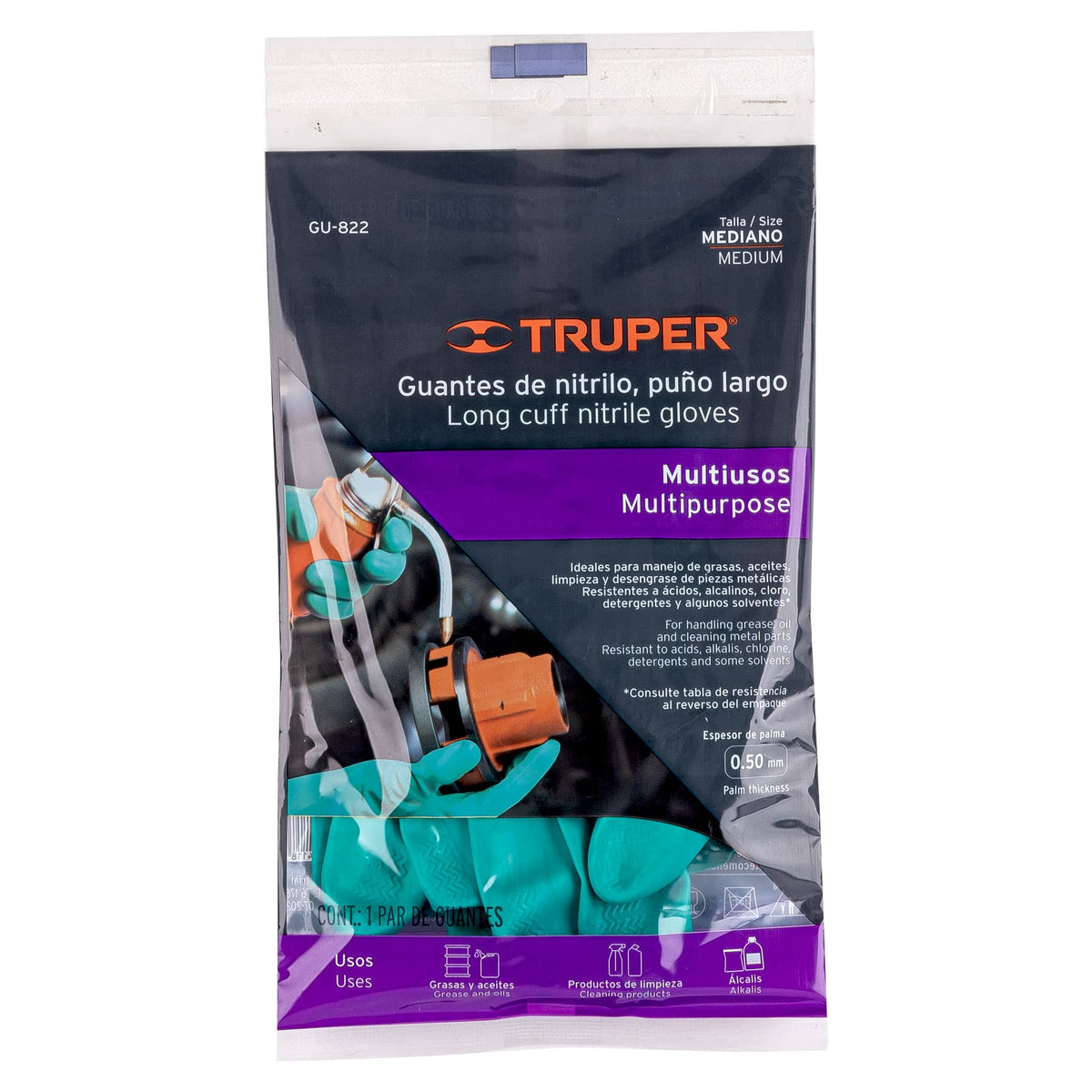 Guantes de nitrilo verde multiusos M TRUPER — foto oficial 2