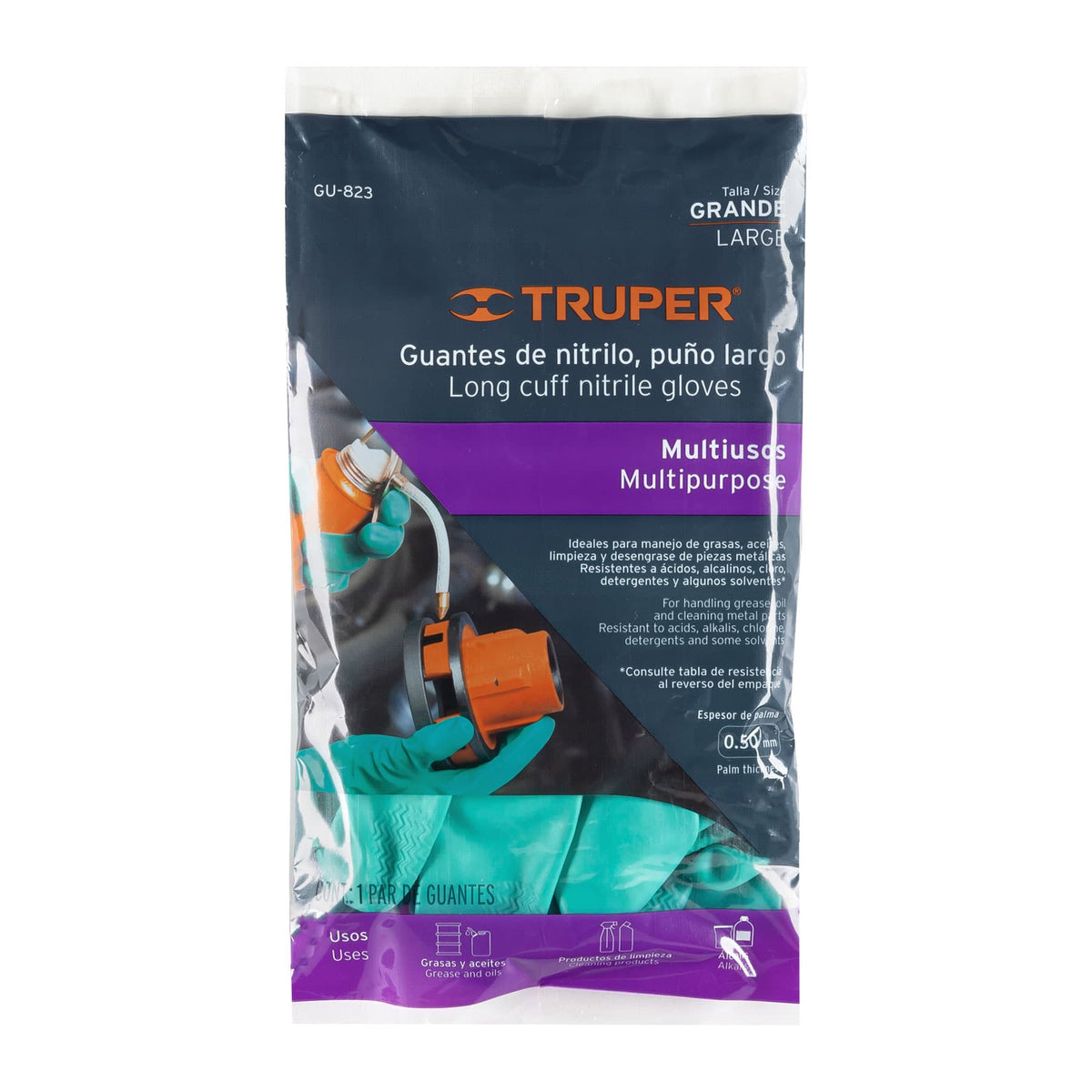 Guantes de nitrilo verde multiusos G TRUPER — foto oficial 2