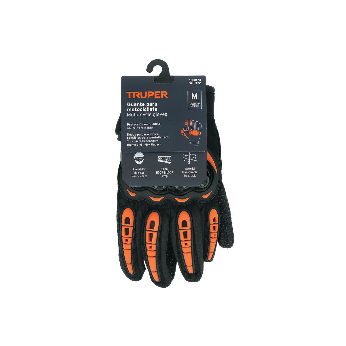 Guante con protección para motociclista, M, TRUPER — foto oficial 2
