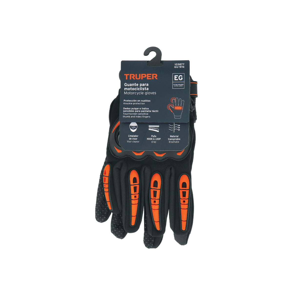 Guante con protección para motociclista, XG, TRUPER — foto oficial 2