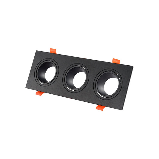 SPOT EMPOTRADO CUADRADO TRIPLE NEGRO GU10 GU5.3 TECNOLED BA-CDLS-231TN