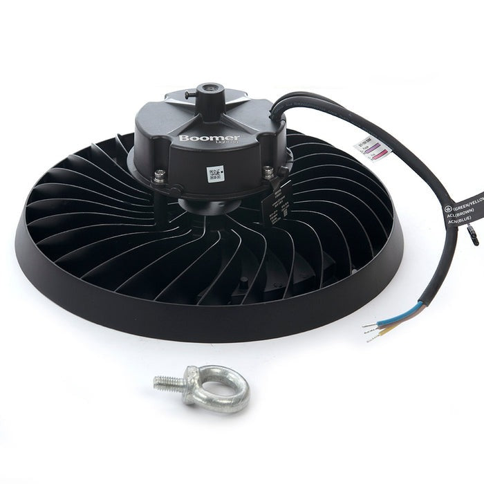 LÁMPARA UFO LED INDUSTRIAL ATENUABLE 200W 42,000LM 55K LUZ FRÍA CON SUPRESOR DE PICOS DE 6KVA BOOMER HB010705 HS RS-210 ATENUABLE 0-10v