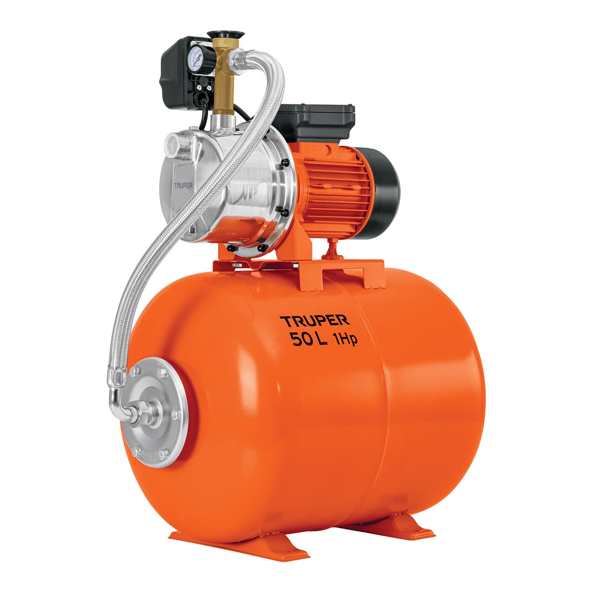 Equipo hidroneumático 50L, jet inoxidable 1 HP, TRUPER — foto oficial 1