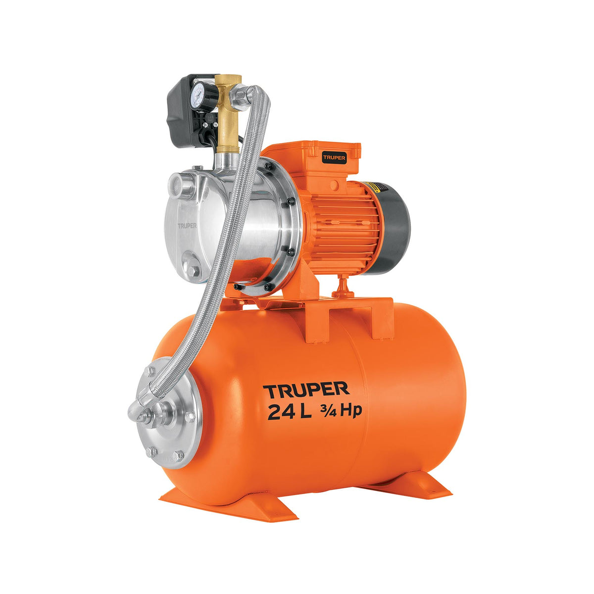 Equipo hidroneumático 24L, jet inoxidable 3/4 HP, TRUPER — foto oficial 1