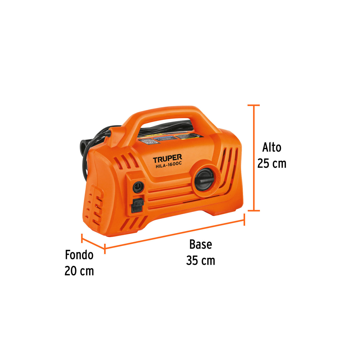 Hidrolavadora eléctrica compacta 1600 PSI, TRUPER, Truper, SKU 102795 — vista 4