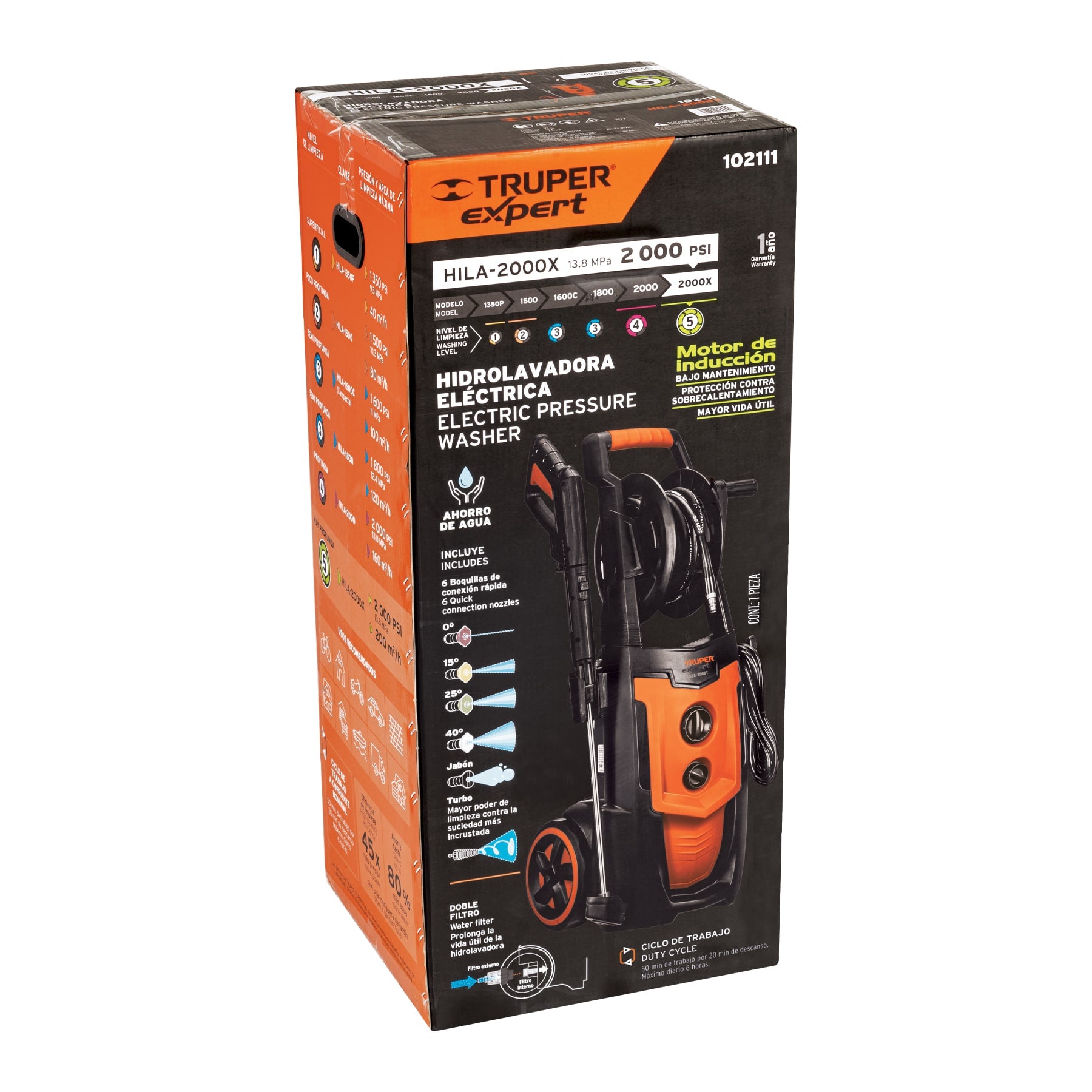 Hidrolavadora eléctrica,2000 PSI, motor de inducción, EXPERT, Expert, SKU 102111 — vista 2