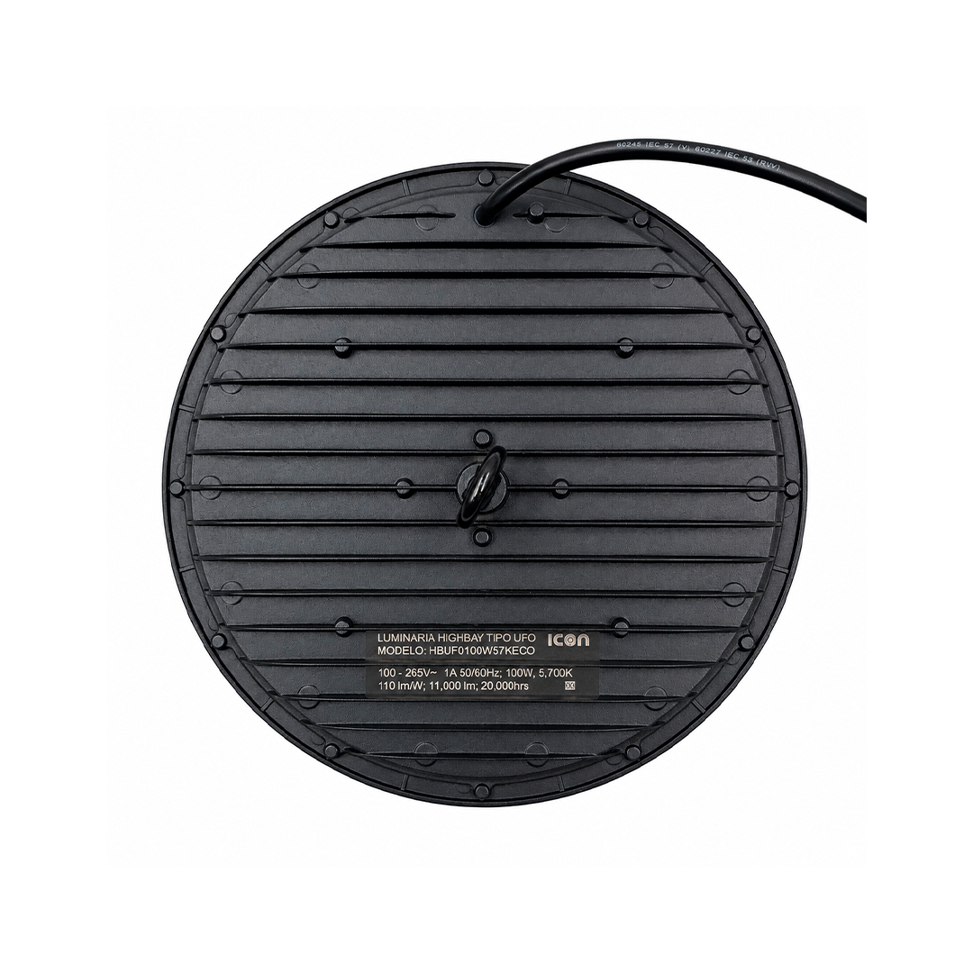 CAMPANA UFO 100W 10,000LM 57K LUZ FRÍA ICON HBUFO100W57KBCO
