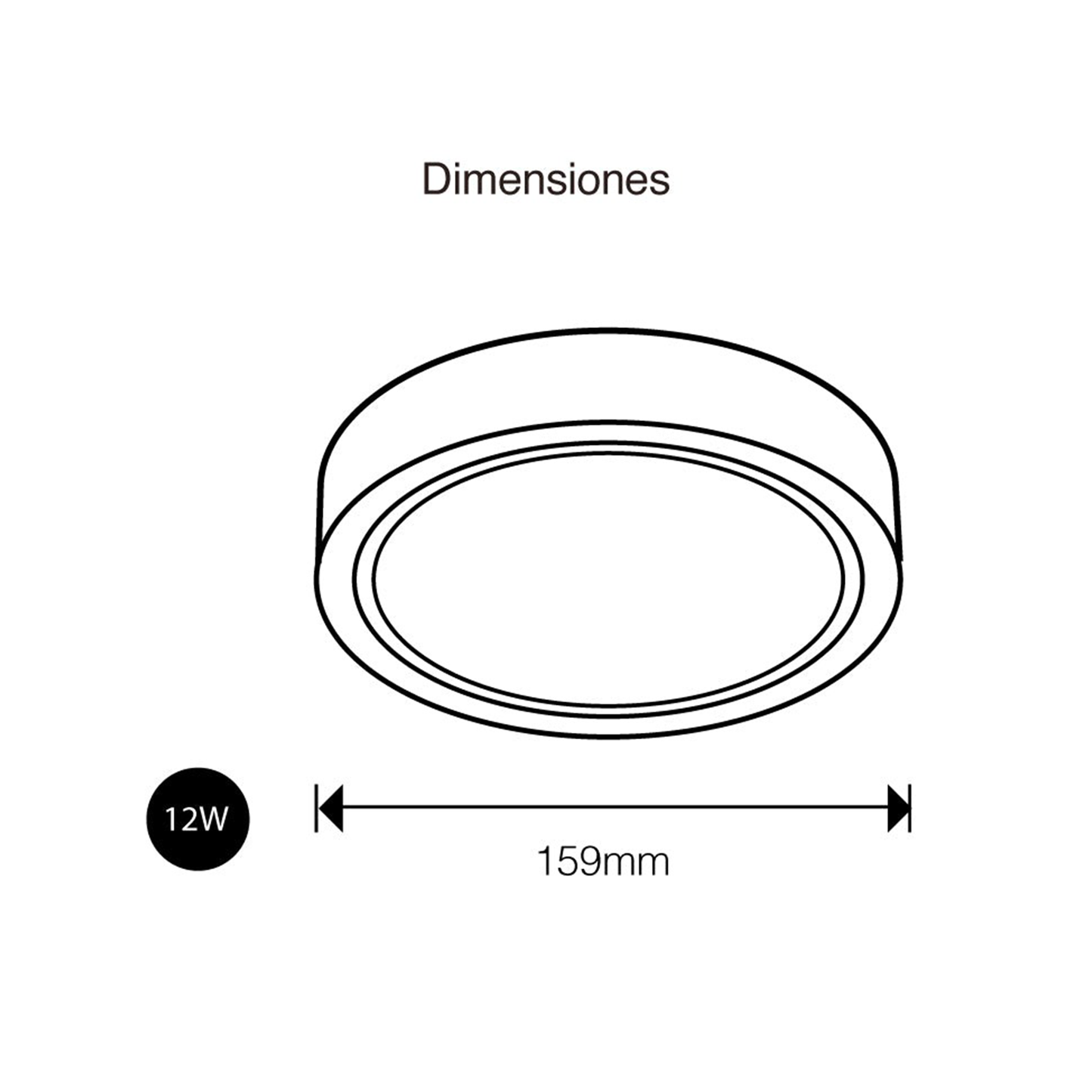 PANEL DOWNLIGHT SOBREPONER LED FAT 12W 3000K LUZ CÁLIDA ICON DLSP12W30
