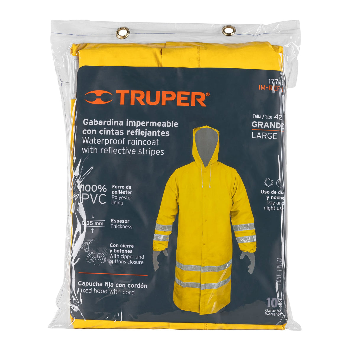 Gabardina impermeable doble capa con reflejante G TRUPER — foto oficial 2