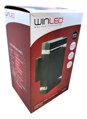 BRACKET MURO RECTANGULAR POLICARBONATO NEGRO EXTERIOR IP44 2 X GU10 WINLED WDE-014