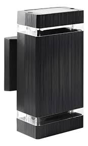 BRACKET MURO RECTANGULAR POLICARBONATO NEGRO EXTERIOR IP44 2 X GU10 WINLED WDE-014
