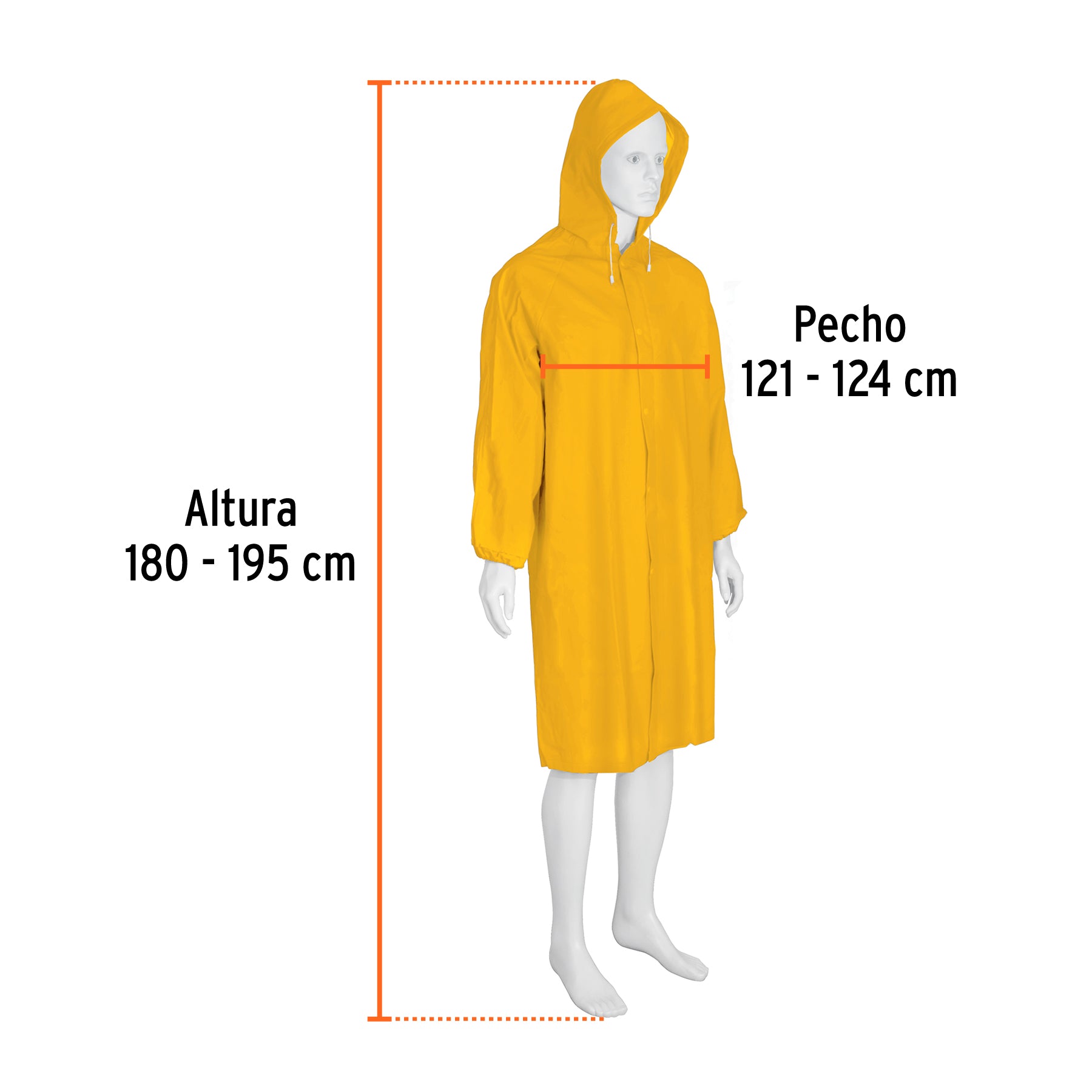 Gabardina impermeable triple capa, talla XG, TRUPER EXPERT, Expert, SKU 101133 — vista 4