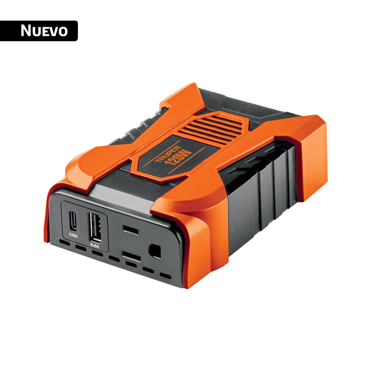 Inversor de corriente de 120 W con puertos USB A y C, TRUPER — foto oficial 1