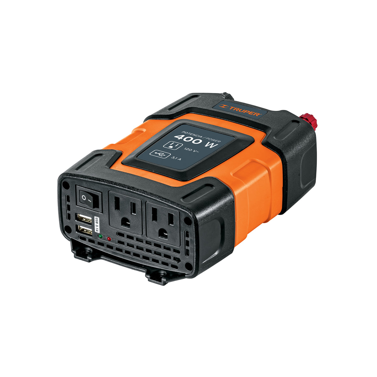 Inversor de corriente de 400 W con puertos USB, TRUPER — foto oficial 1