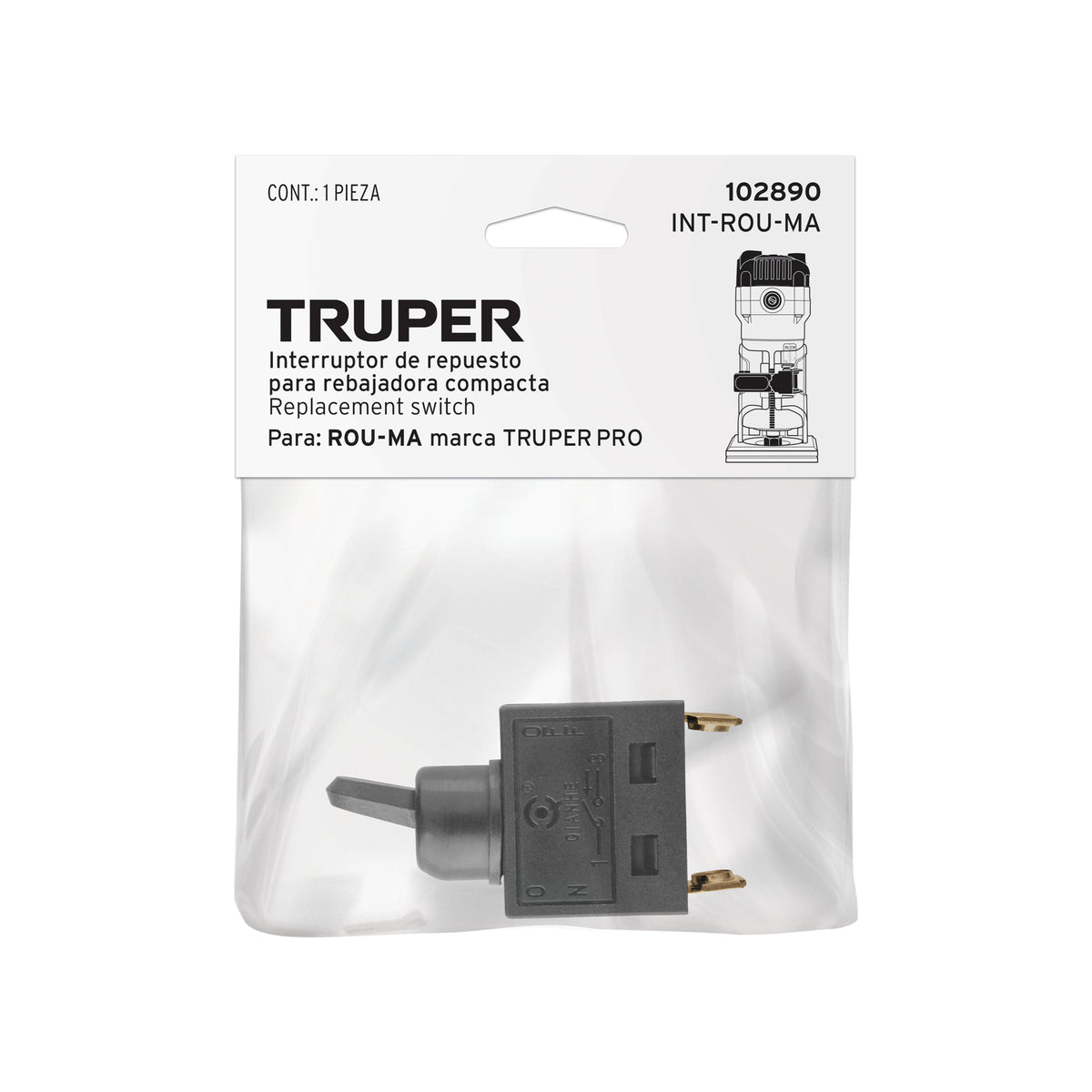 Interruptor de repuesto para ROU-MA, TRUPER — foto oficial 2
