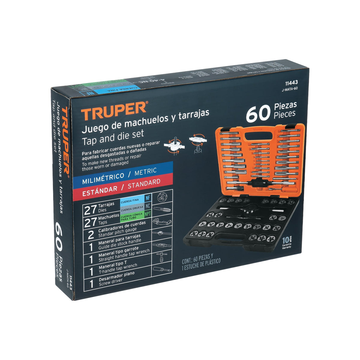 Juego de 60 piezas de machuelos y tarrajas, TRUPER — foto oficial 2