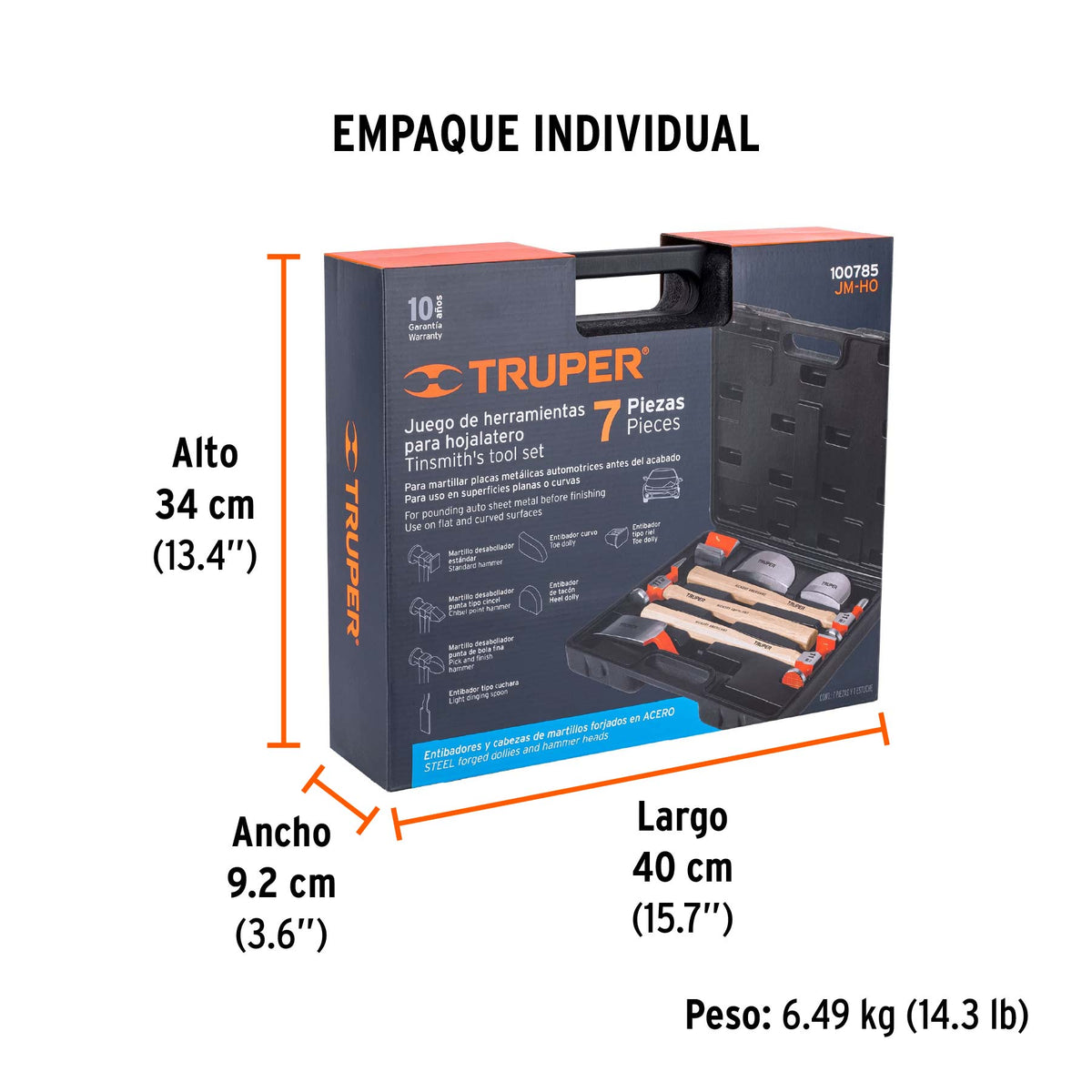 Juego 7 piezas de martillos y entibadores para hojalatero, Truper, SKU 100785 — vista 5