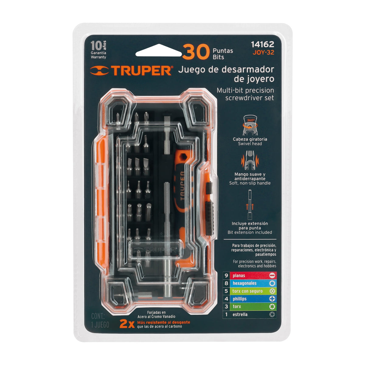 Desarmador de precisión con 30 puntas y extensión TRUPER — foto oficial 2