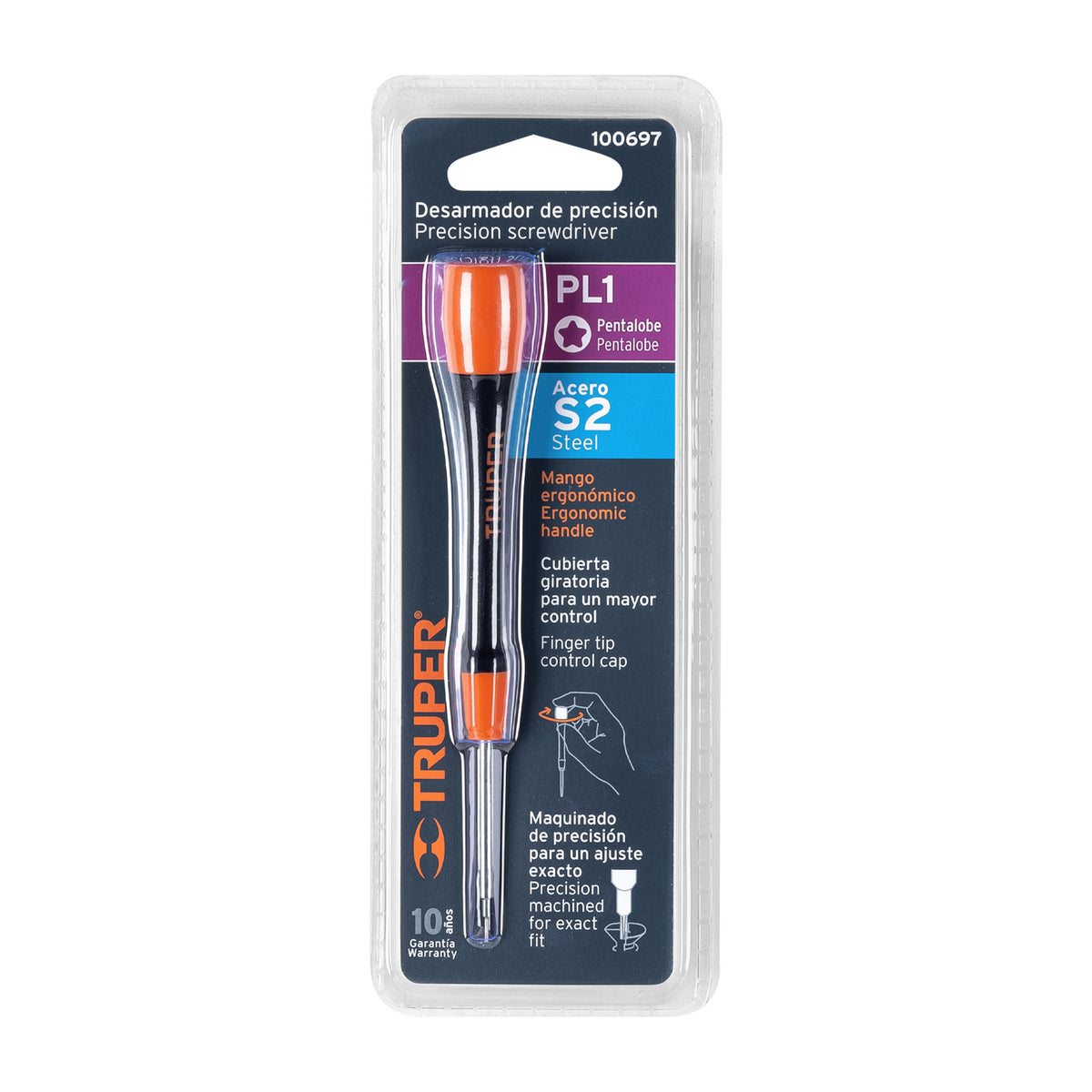 Desarmador de precisión pentalobe PL1 mango ergonómico, Truper, SKU 100697 — vista 2