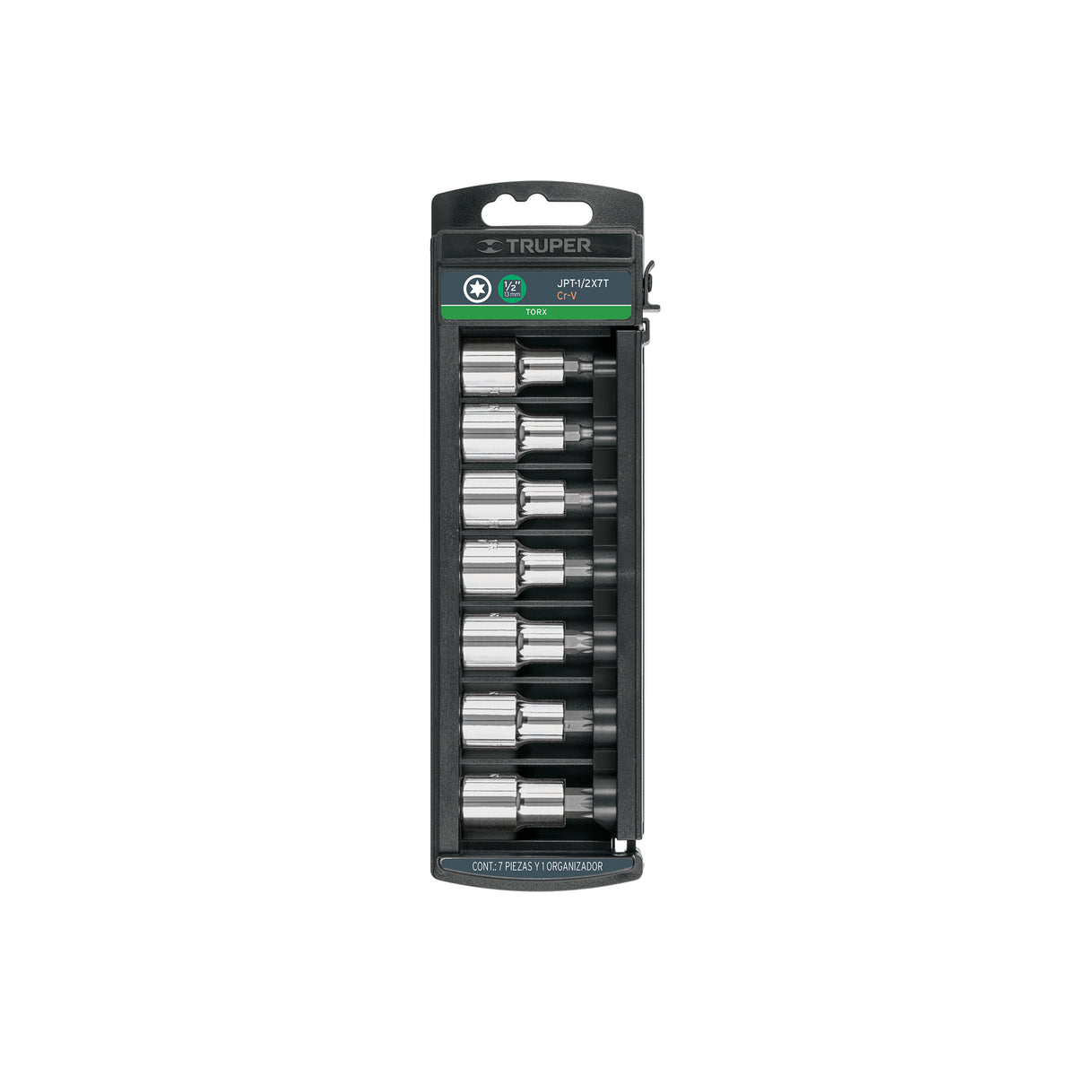 Juego de 7 dados cuadro 1/2' punta torx, TRUPER — foto oficial 1