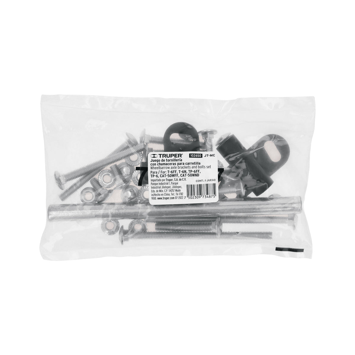 Tornillería con chumaceras para carretillas tipo americano, Truper, SKU 102650 — vista 2