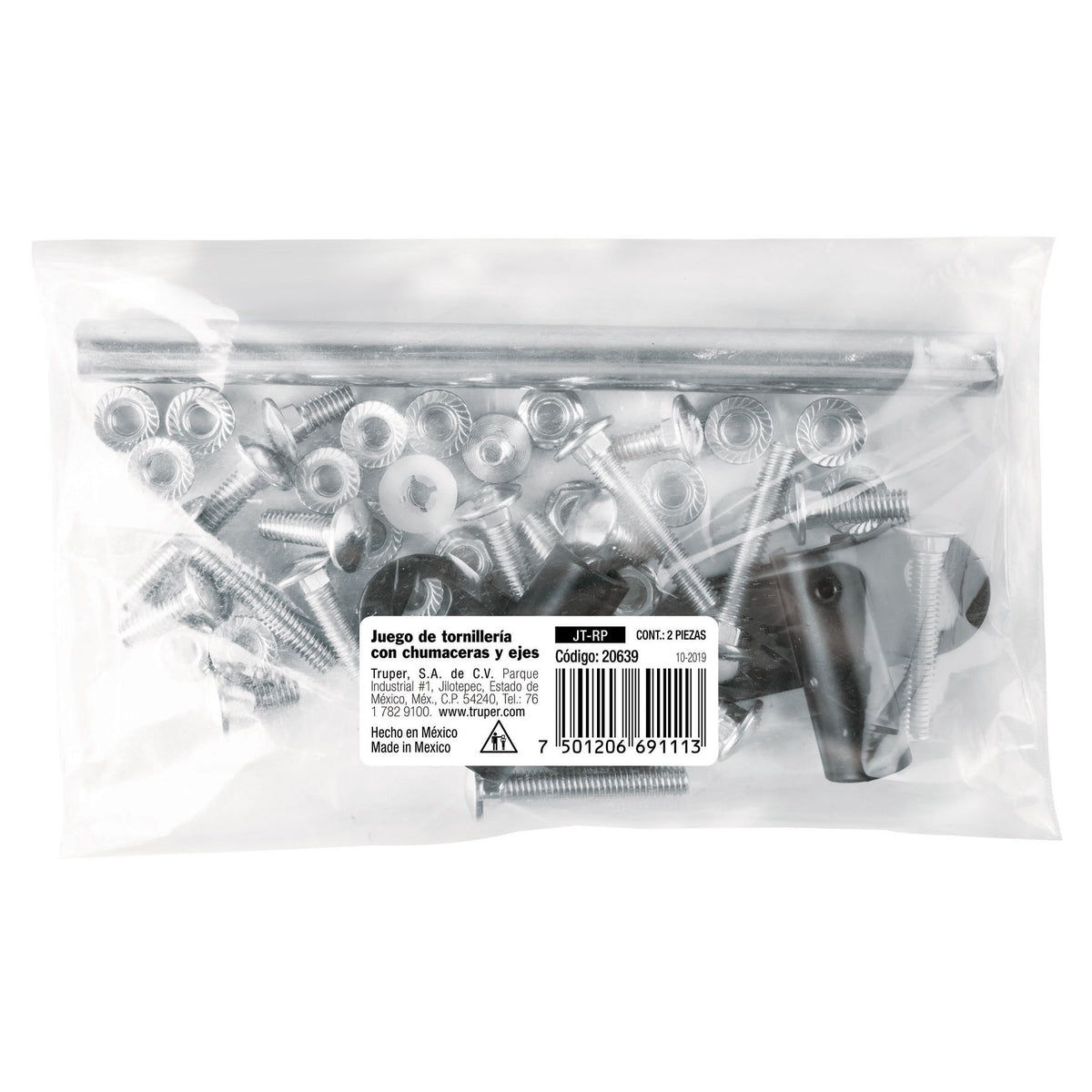 Tornillería, chumaceras y eje para carretillas TRUPER y EXPERT — foto oficial 2