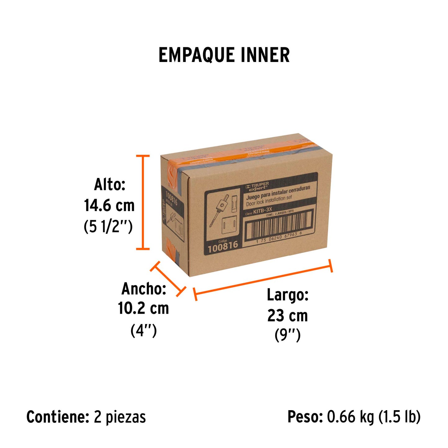 Juego de 3 piezas para instalar cerraduras, TRUPER EXPERT, Expert, SKU 100816 — vista 6