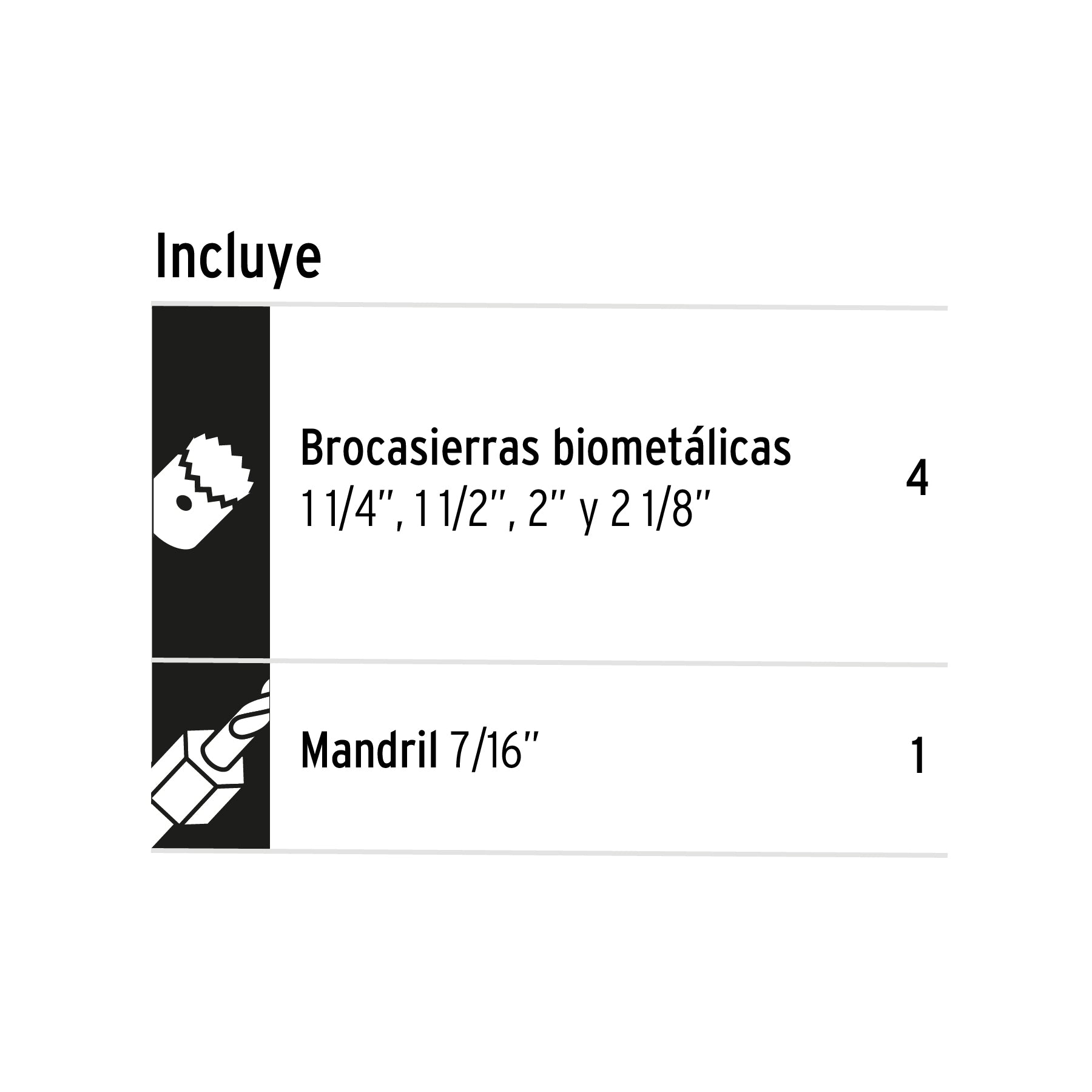 Juego de 4 brocasierras bimetálicas y 1 mandril, EXPERT, Expert, SKU 100815 — vista 3