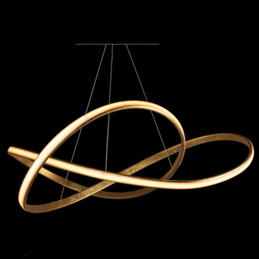 Candil Colgante Suspendido Infinity Dos Aros Dorado 55W 30K