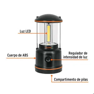 LINTERNA DE LED PARA CAMPAMENTO DE PILAS TRUPER 10760 LACA-3D