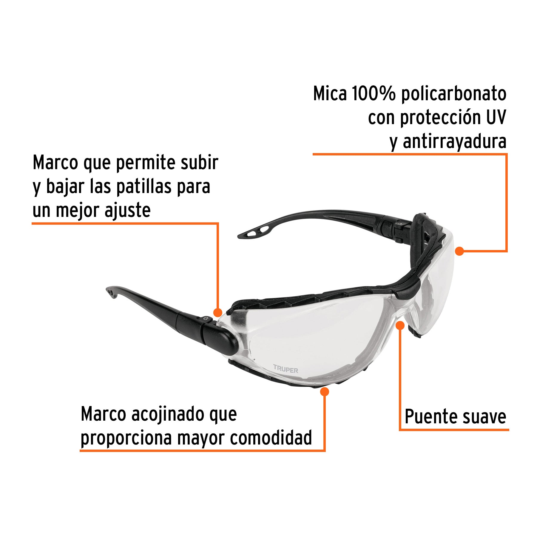 Lentes transp antiempaño c/marco de espuma y correa, EXPERT, Expert, SKU 101791 — vista 3