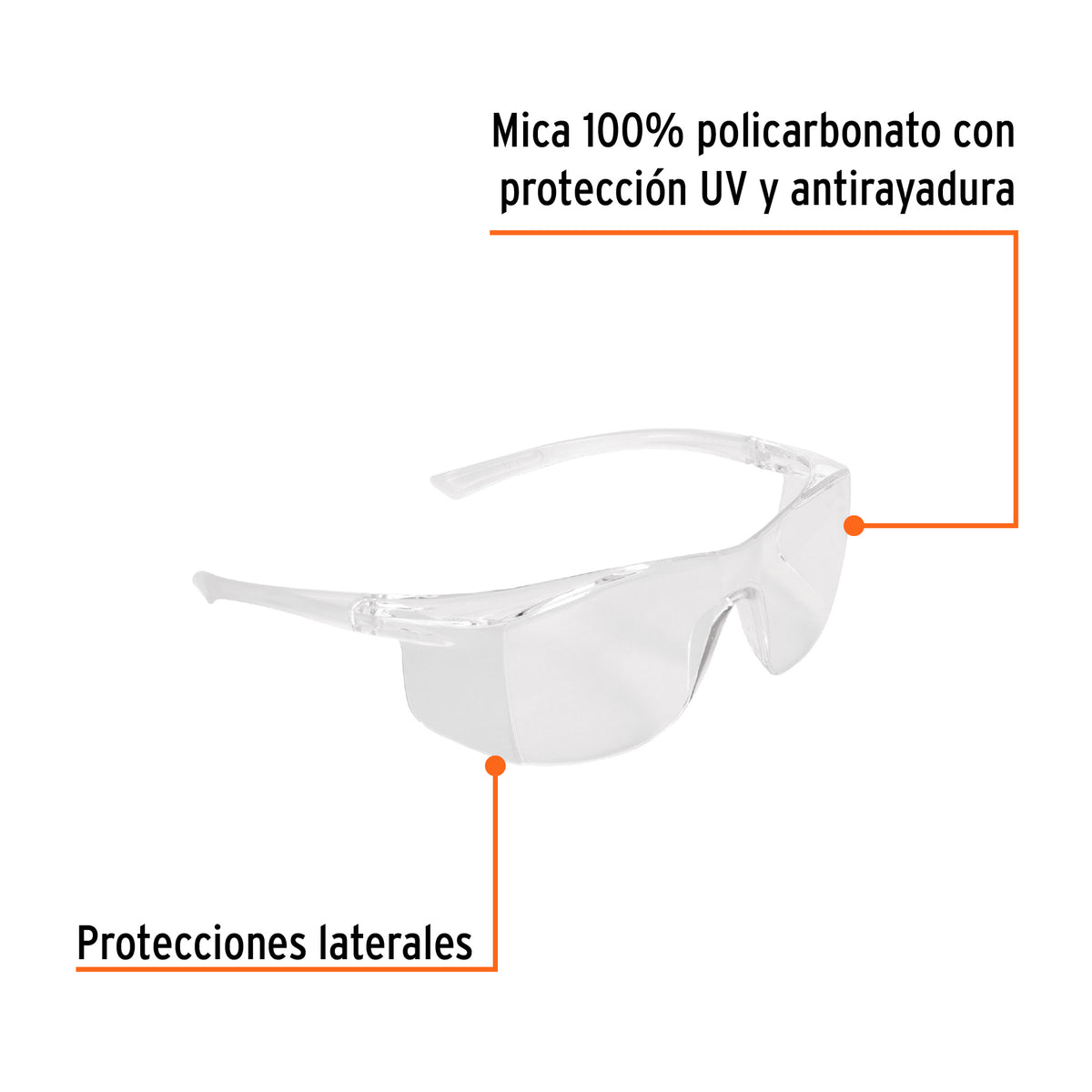 Lentes de seguridad transparentes con antiempaño, Ultralite, Truper, SKU 101934 — vista 3