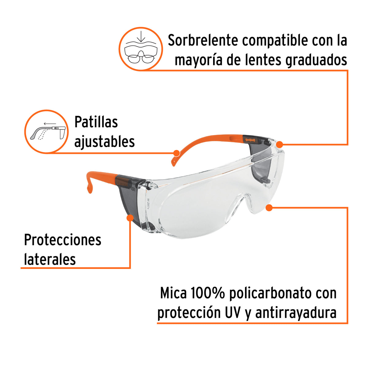 Sobrelente de seguridad claros con antiempaño, TRUPER EXPERT, Expert, SKU 101954 — vista 3