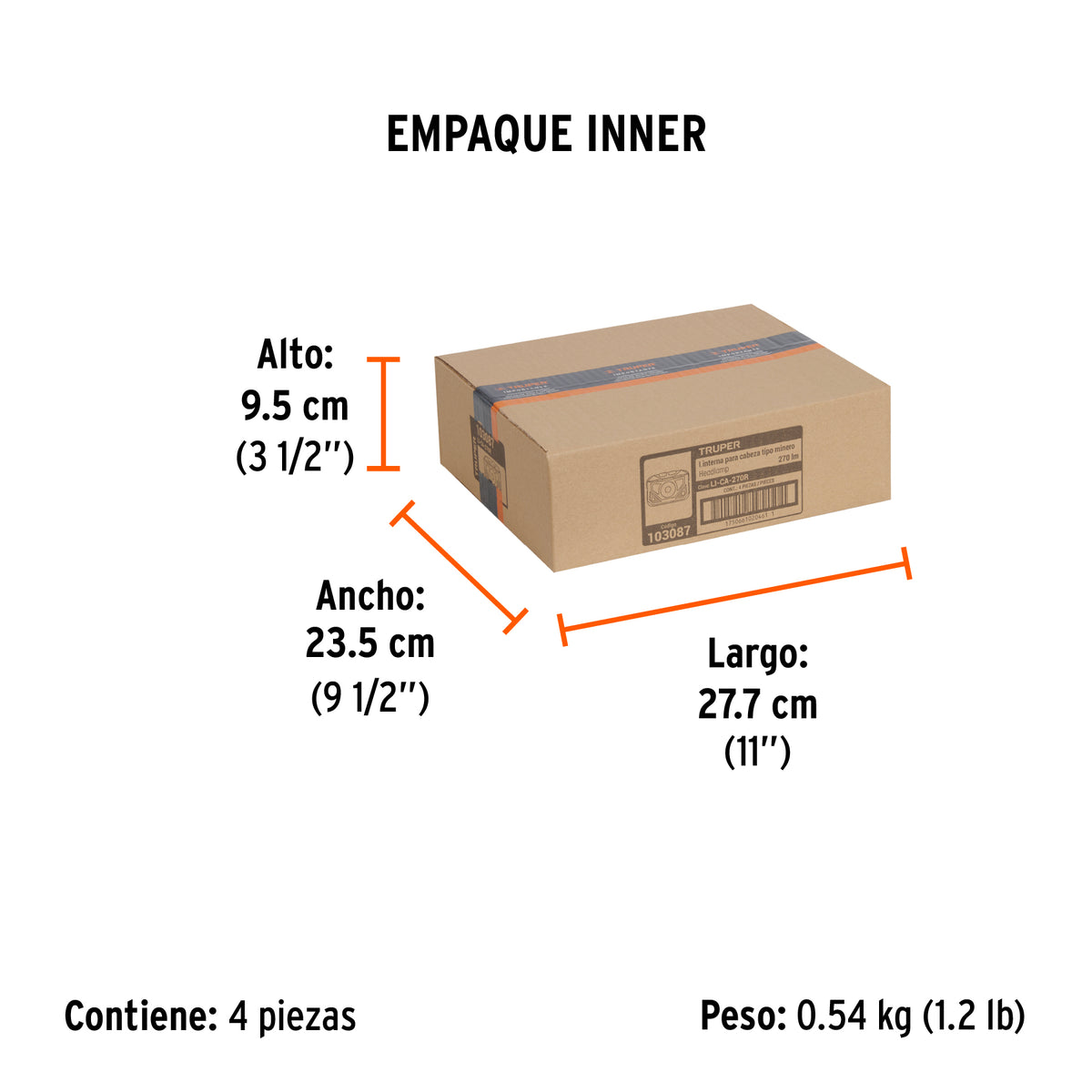 Linterna de minero LED 270 lm con sensor recargable, TRUPER, Truper, SKU 103087 — vista 6