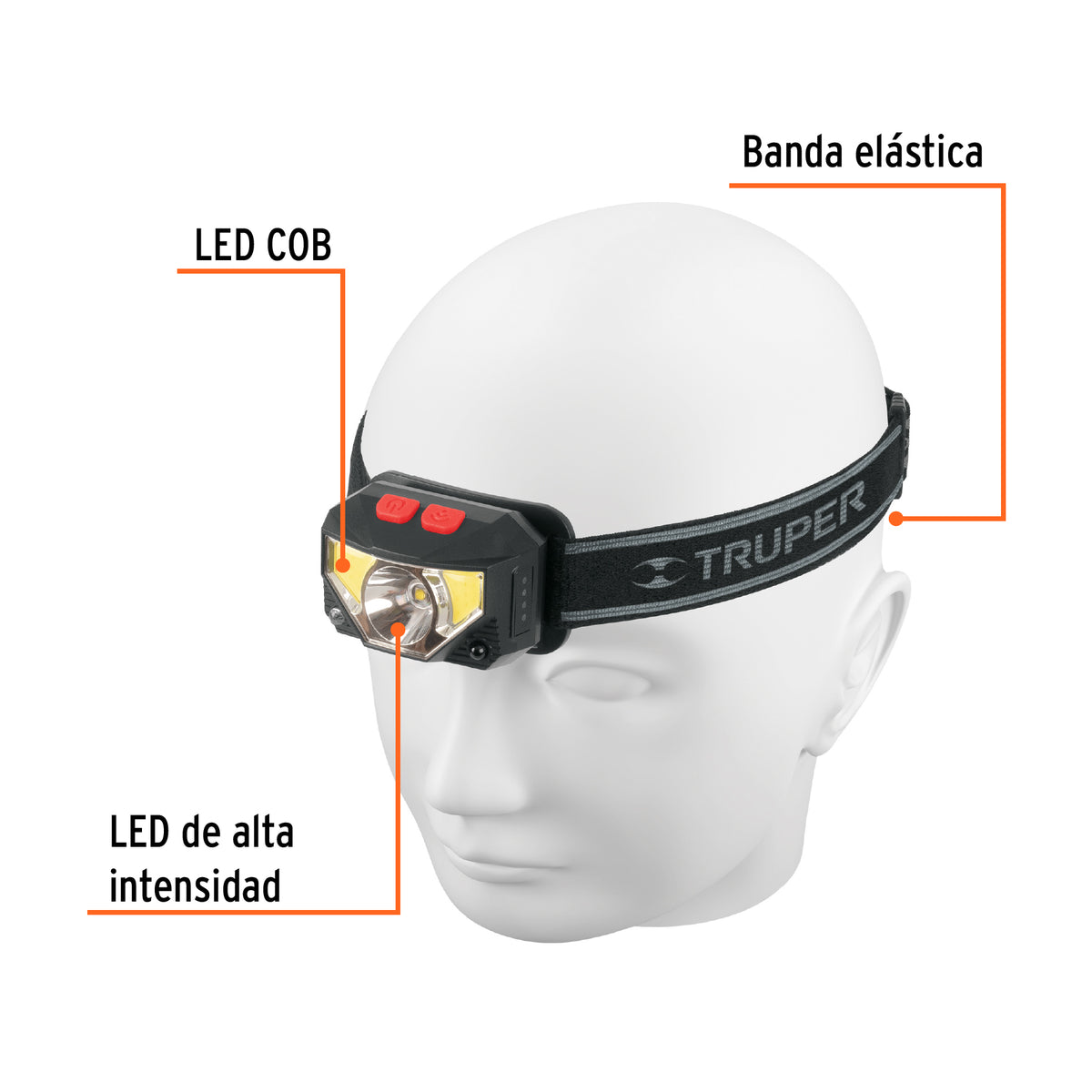 Linterna de minero LED 270 lm con sensor recargable, TRUPER, Truper, SKU 103087 — vista 3