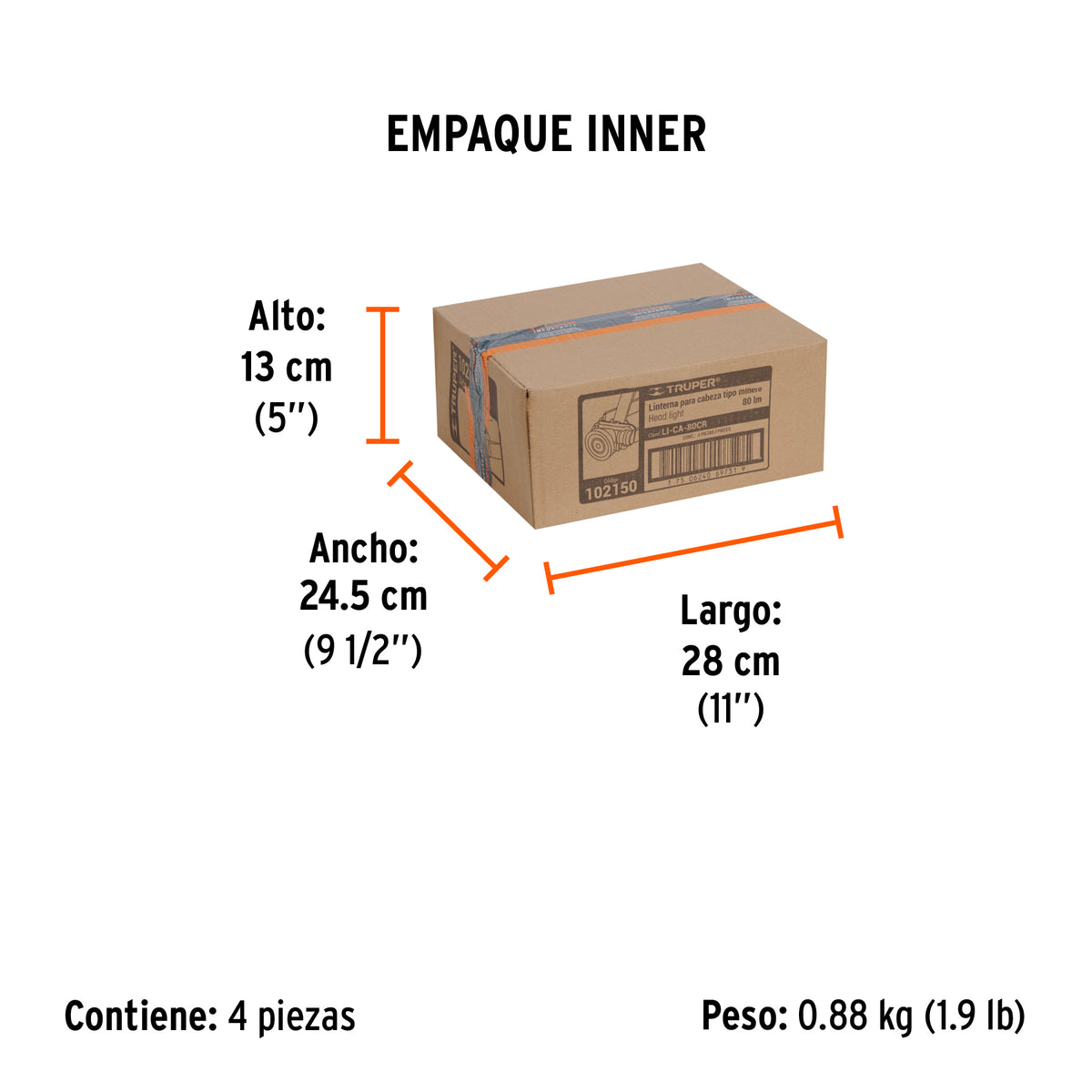 Linterna de minero LED 210 lm, recargable, TRUPER, Truper, SKU 102150 — vista 6