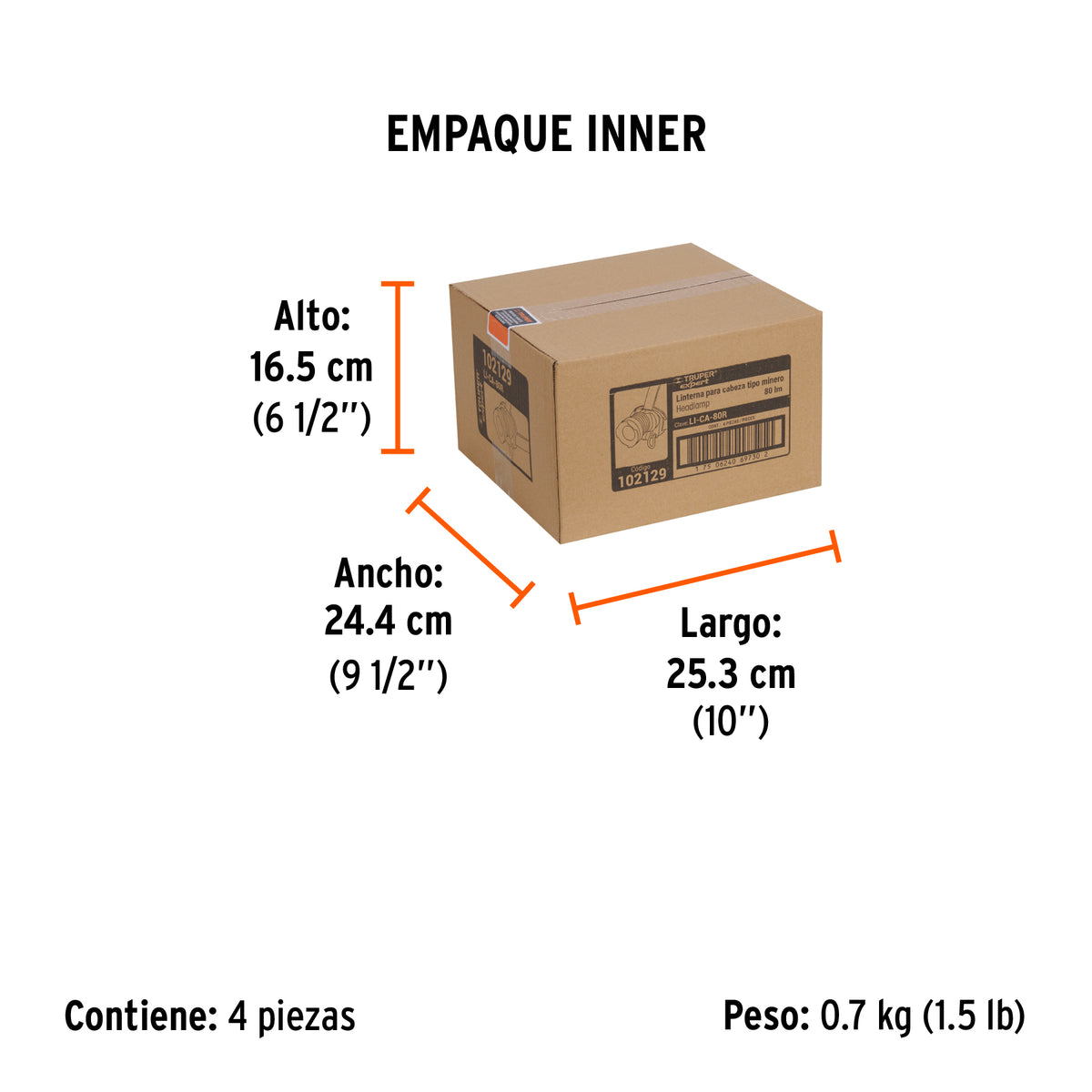 Linterna de minero LED 80 lm, recargable, TRUPER EXPERT, Expert, SKU 102129 — vista 6